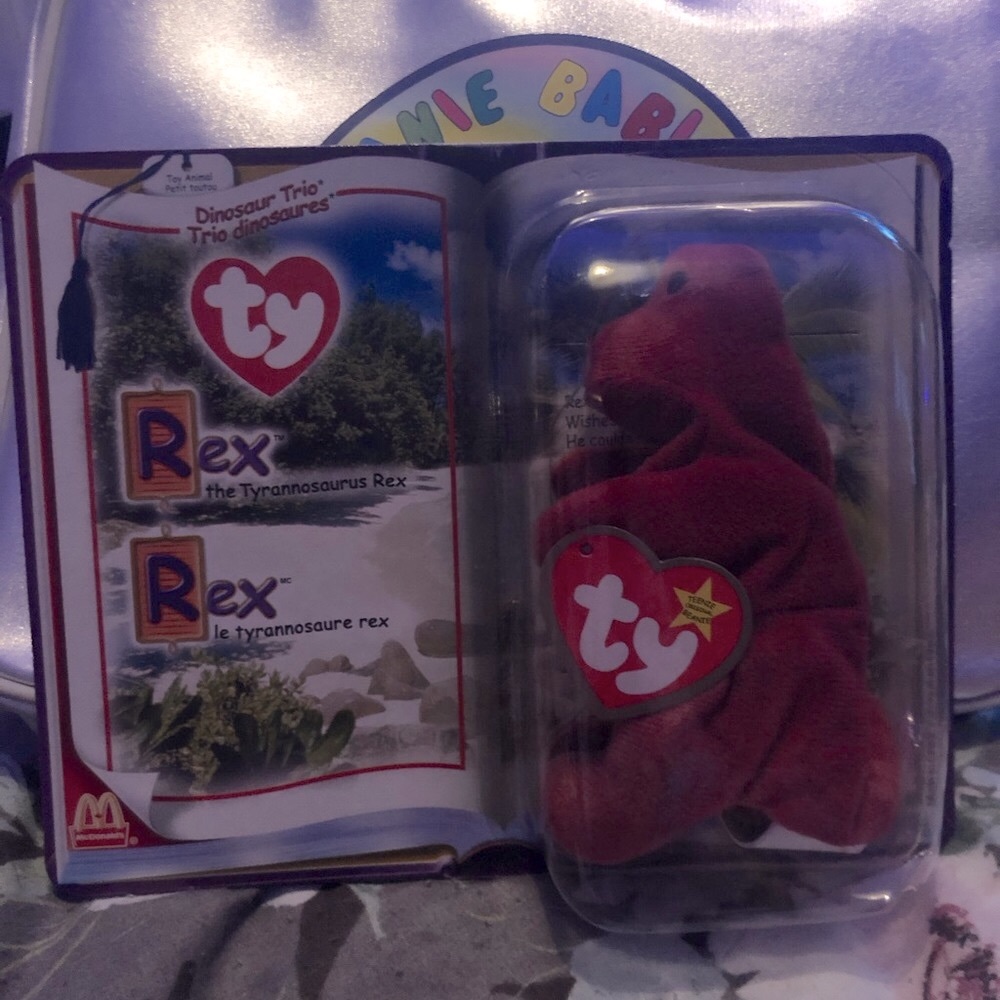 Vintage teenie beanie babies - Dinosaur trio - Rex